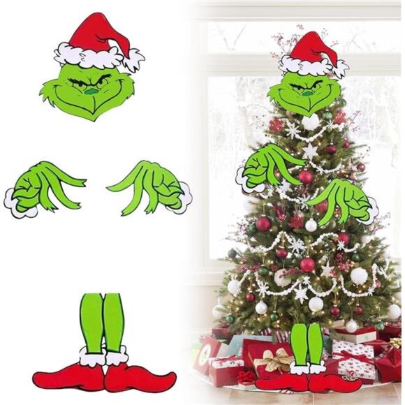 Funny Christmas Tree Topper with Head, Arms & Legs - Quirky DIY Tree Decorations - Picture 1 of 7